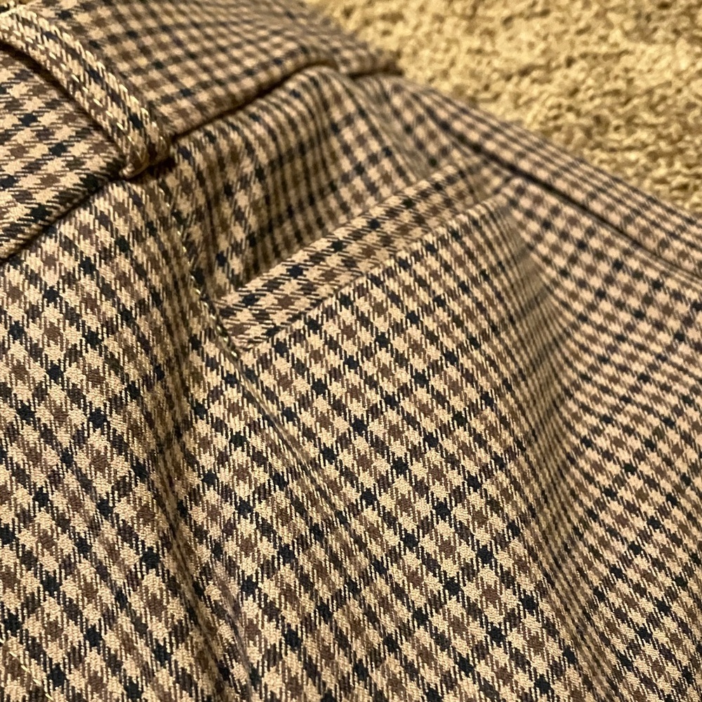 Banana Republic Black, Brown, & Tan Checkered Pants. Sloan. Size 12. NICE! NWT - Picture 1 of 8